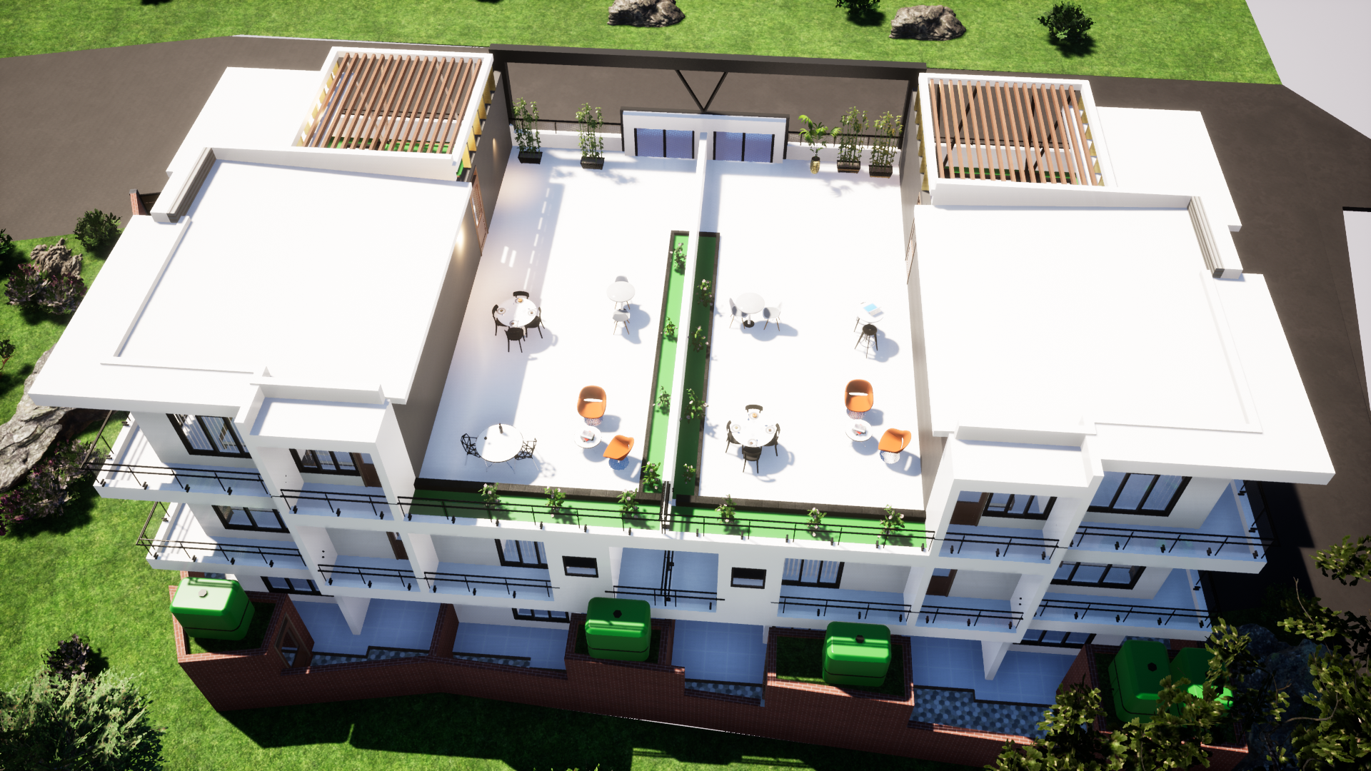 Affordable apartment constructed at small area with 4 bedroom at each